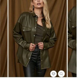 12th Tribe Olive Leather Jacket